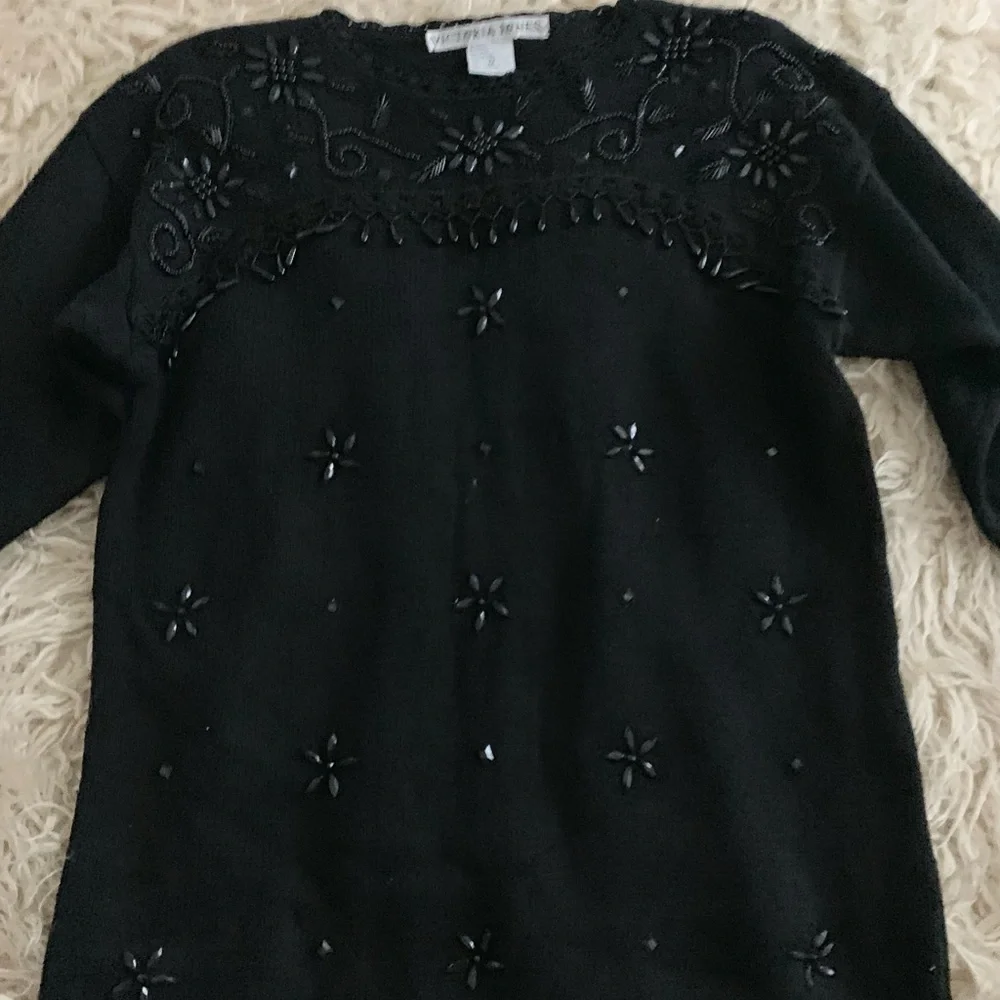Victoria Jones | Vintage Black Knit Sweater Medium - Picture 5 of 9